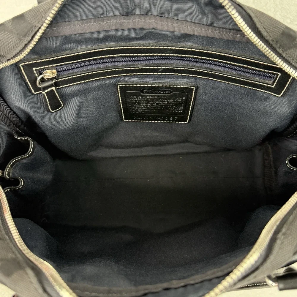 Coach Limited Edition Signature Black Jacquard Leather Satchel 6097 Logo Handbag